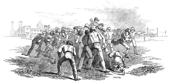 Foot Ball at Rugby, 1845. Creator: Smyth