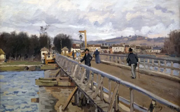 Framed Print : Foot Bridge at Argenteuil, 1872. Artist: Alfred Sisley Framed Print : Foot Bridge at Argenteuil, 1872. Artist: Alfred Sisley