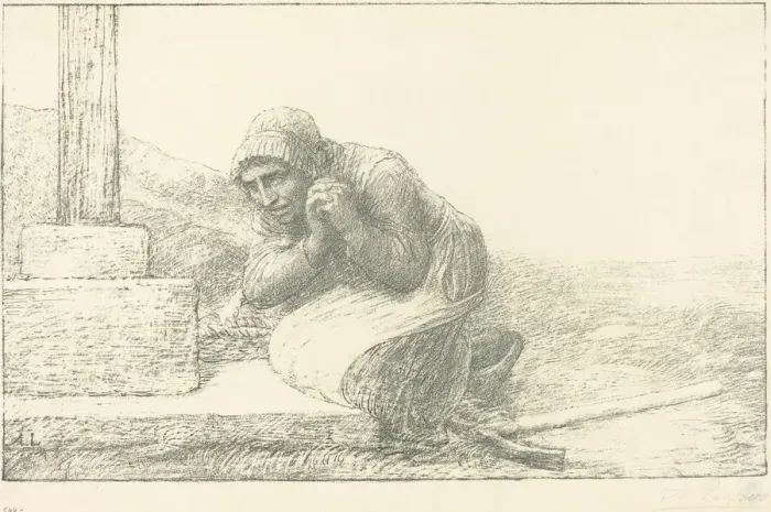 Framed Print : At the Foot of the Cross (Au pied de la croix). Creator: Alphonse Legros Framed Print : At the Foot of the Cross (Au pied de la croix). Creator: Alphonse Legros