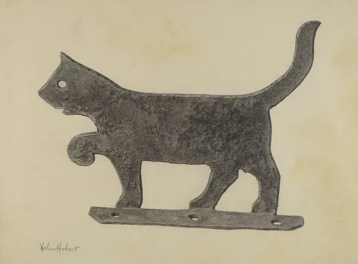 Framed Print : Foot Scraper, c. 1939. Creator: Helen Hobart