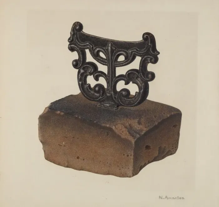 Framed Print : Foot Scraper, c. 1940. Creator: Nicholas Amantea Framed Print : Foot Scraper, c. 1940. Creator: Nicholas Amantea
