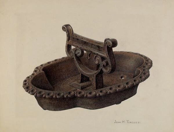 Foot Scraper and Tray, c. 1941. Creator: John H. Tercuzzi