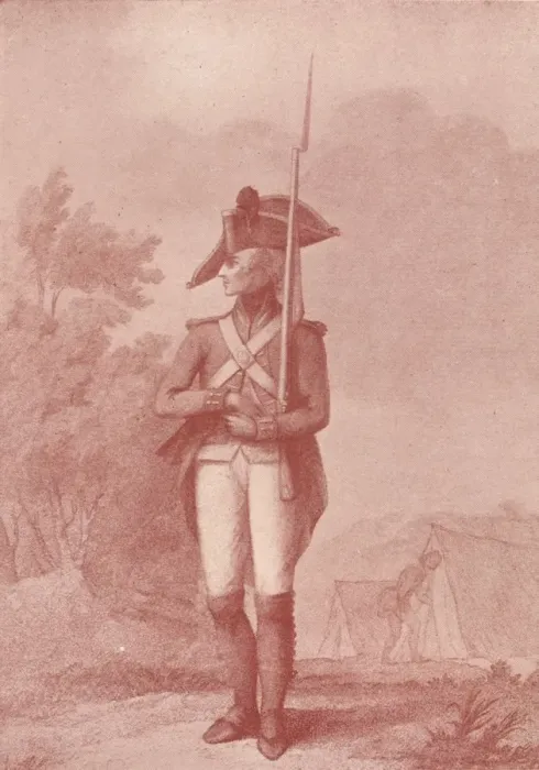 Framed Print : Foot Soldier (1791), 1791 (1909). Artist: Francois David Soiron Framed Print : Foot Soldier (1791), 1791 (1909). Artist: Francois David Soiron