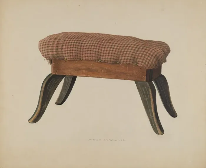 Framed Print : Foot Stool, 1938. Creator: Alexander Anderson Framed Print : Foot Stool, 1938. Creator: Alexander Anderson