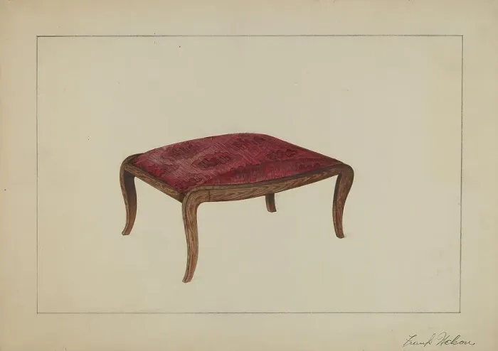 Framed Print : Foot Stool, c. 1937. Creator: Frank Nelson Framed Print : Foot Stool, c. 1937. Creator: Frank Nelson