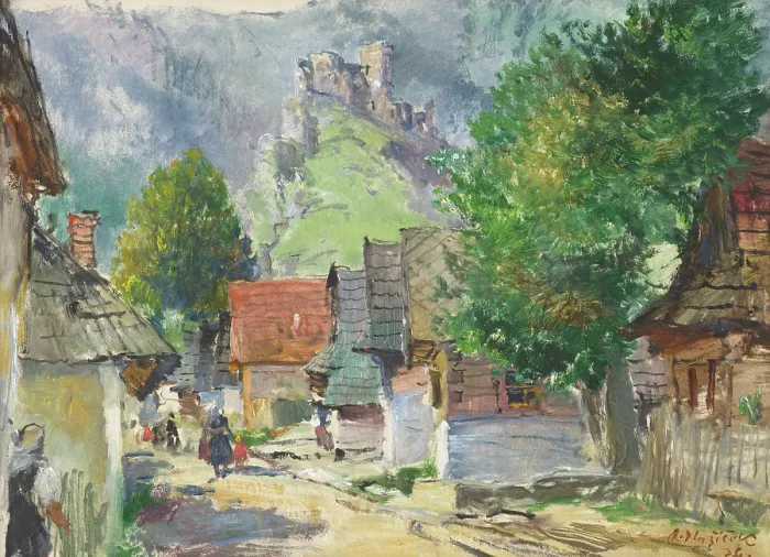 Framed Print : At the foot of Strecno, 1936. Creator: Oldrich Blazicek Framed Print : At the foot of Strecno, 1936. Creator: Oldrich Blazicek