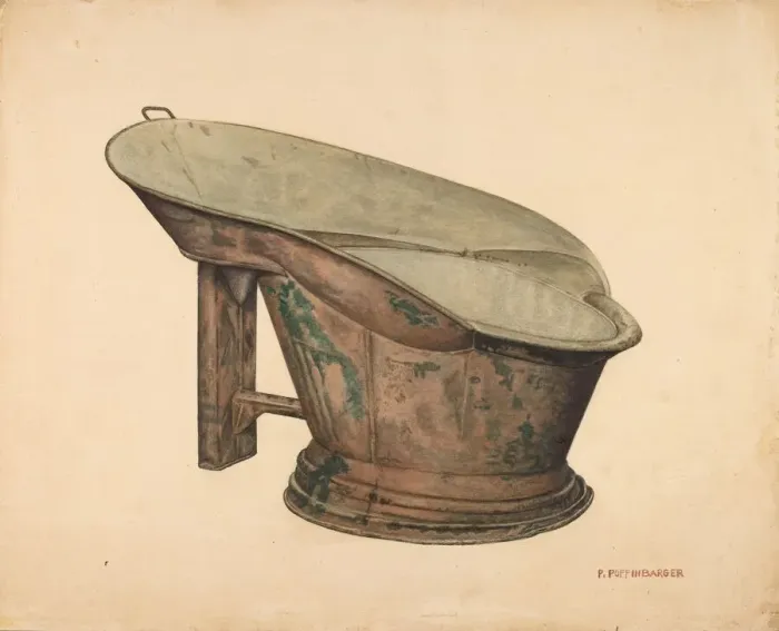 Framed Print : Foot Tub, c. 1939. Creator: Paul Poffinbarger Framed Print : Foot Tub, c. 1939. Creator: Paul Poffinbarger