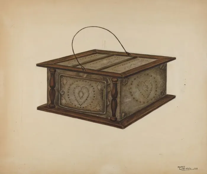 Framed Print : Foot Warmer, 1940. Creator: Marie Lutrell Framed Print : Foot Warmer, 1940. Creator: Marie Lutrell