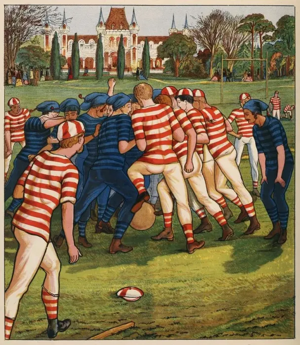 Framed Print : Football, from British Sports and Games, pub. C. 1880. Creator: English School (19th Century) Framed Print : Football, from British Sports and Games, pub. C. 1880. Creator: English School (19th Century)