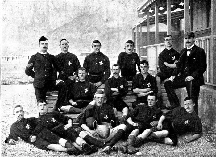 Framed Print : Football at Gibraltar: 2nd Battalion East Lancashire Regiment, winners of the Governor's Cup, 1895 Framed Print : Football at Gibraltar: 2nd Battalion East Lancashire Regiment, winners of the Governor's Cup, 1895