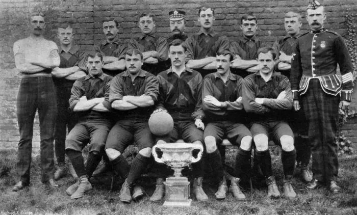Framed Print : Football team of the 1st Royal Scots (Lothian Regiment), 1896 Framed Print : Football team of the 1st Royal Scots (Lothian Regiment), 1896