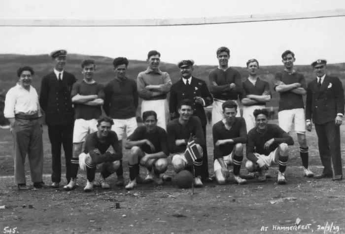 Framed Print : Football team, Hammerfest, northern Norway, 20th July 1929 Framed Print : Football team, Hammerfest, northern Norway, 20th July 1929