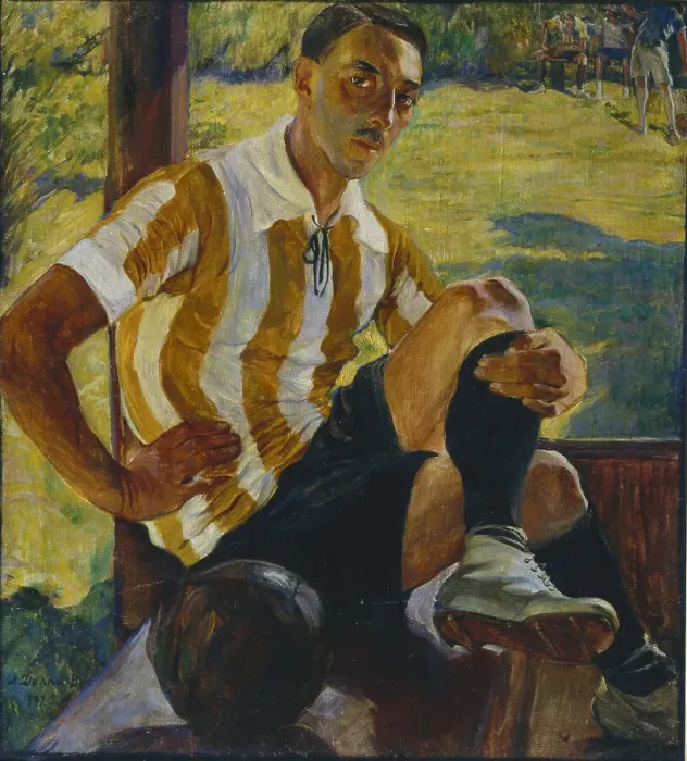 Framed Print : Footballer, 1925. Artist: Della-Vos-Kardovskaya, Olga Ludvigovna (1875-1952) Framed Print : Footballer, 1925. Artist: Della-Vos-Kardovskaya, Olga Ludvigovna (1875-1952)