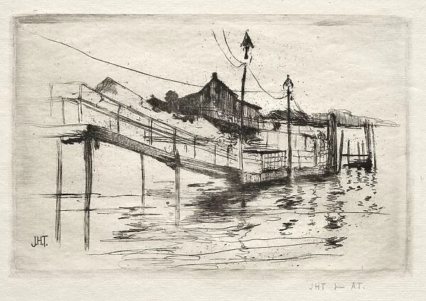 Footbridge, Bridgeport, Connecticut. Creator: John Henry Twachtman (American, 1853-1902)