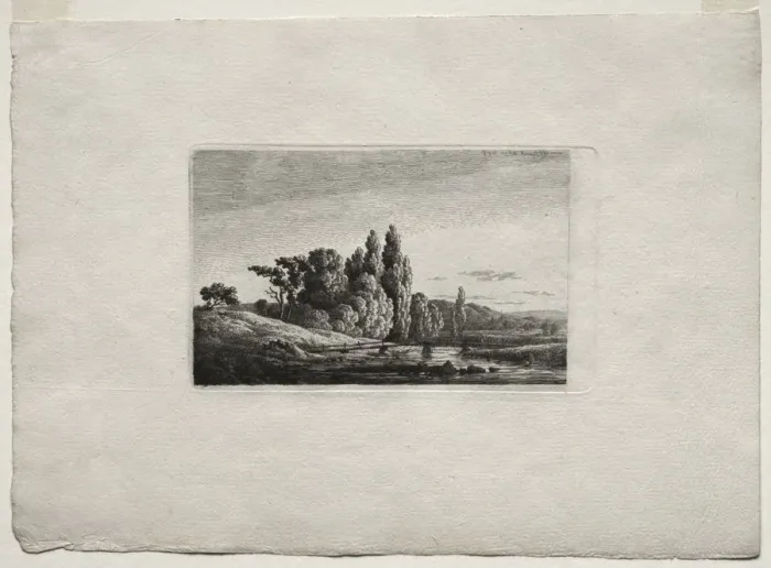 Framed Print : Footbridge with Cross before Trees at a River, c. 1803. Creator: Caspar David Friedrich (German Framed Print : Footbridge with Cross before Trees at a River, c. 1803. Creator: Caspar David Friedrich (German