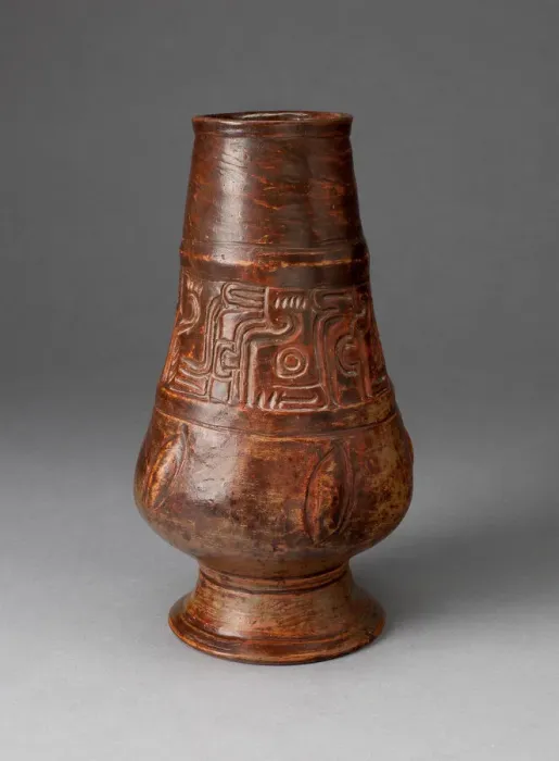 Framed Print : Footed Jar Incised with Pseudo-Gylphs, A. D. 250 / 600. Creator: Unknown Framed Print : Footed Jar Incised with Pseudo-Gylphs, A. D. 250 / 600. Creator: Unknown
