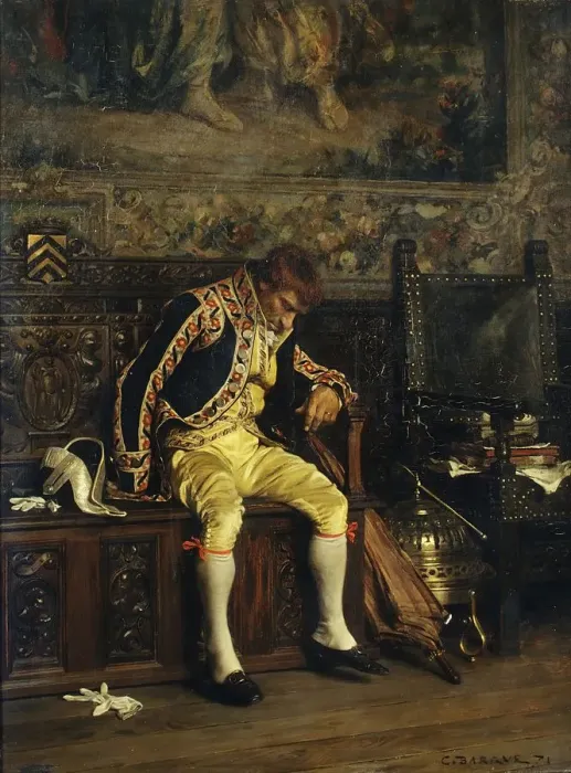 Framed Print : A Footman Sleeping, 1871. Creator: Charles Bargue Framed Print : A Footman Sleeping, 1871. Creator: Charles Bargue
