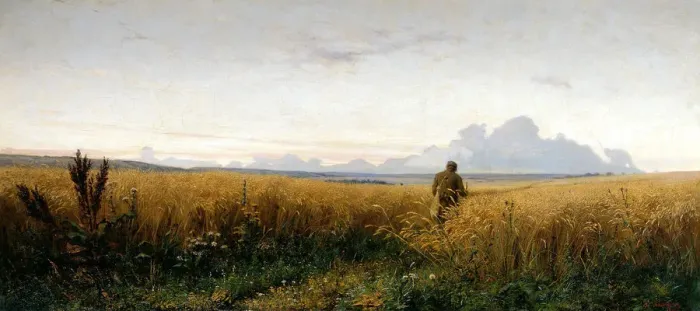 Framed Print : Footpath in a rye field, 1881. Artist: Myasoedov, Grigori Grigoryevich (1834-1911) Framed Print : Footpath in a rye field, 1881. Artist: Myasoedov, Grigori Grigoryevich (1834-1911)
