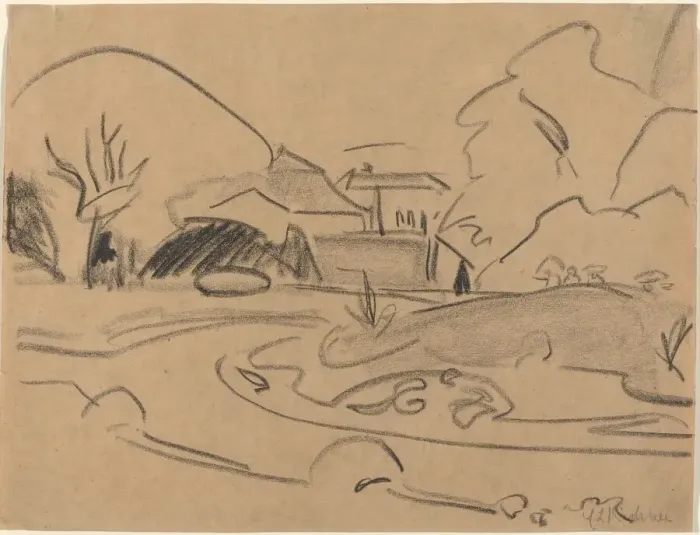 Framed Print : Footpaths and Pavilion in the Dresden Grosser Garten, c. 1909. Creator: Ernst Kirchner Framed Print : Footpaths and Pavilion in the Dresden Grosser Garten, c. 1909. Creator: Ernst Kirchner