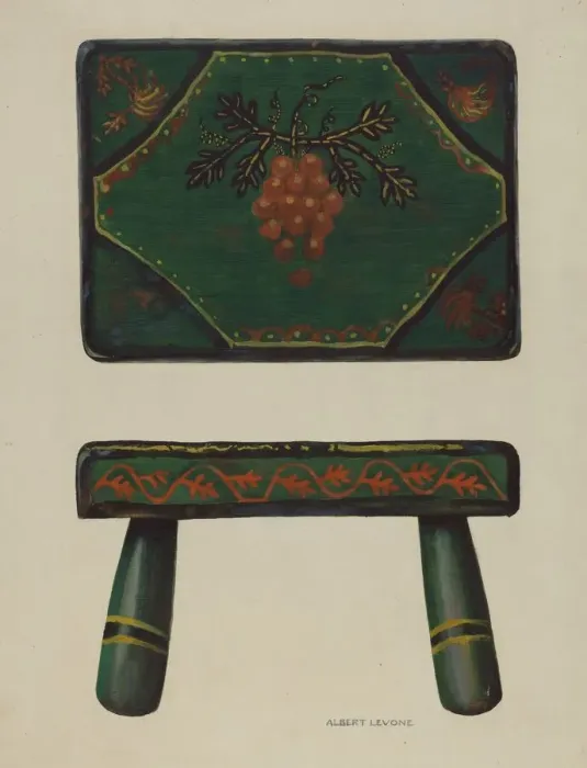 Framed Print : Footstool, 1935 / 1942. Creator: Albert J. Levone Framed Print : Footstool, 1935 / 1942. Creator: Albert J. Levone