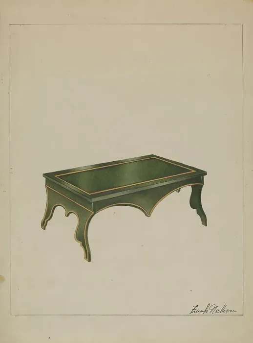 Framed Print : Footstool, c. 1936. Creator: Frank Nelson Framed Print : Footstool, c. 1936. Creator: Frank Nelson