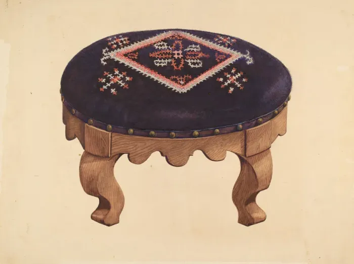 Framed Print : Footstool. Creator: Unknown Framed Print : Footstool. Creator: Unknown
