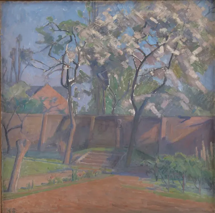 Framed Print : Forår i haven, 1934. Creator: Karl Schou