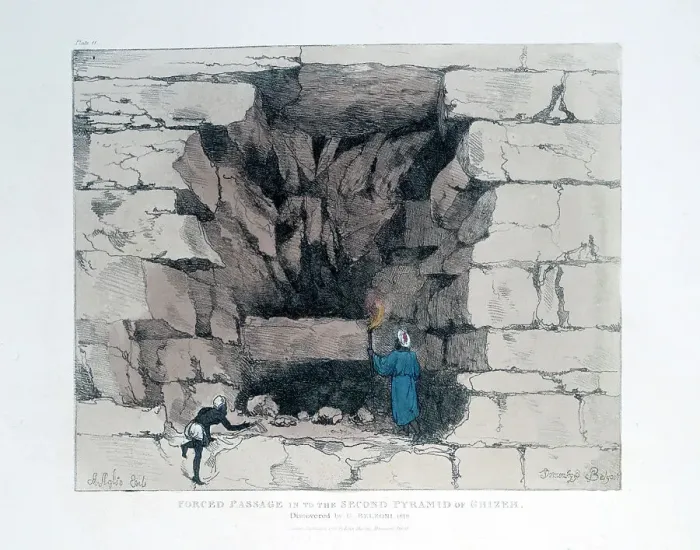 Framed Print : Forced Passage in the Second Pyramid of Ghizeh, Egypt, 1820. Artist: Agostino Aglio Framed Print : Forced Passage in the Second Pyramid of Ghizeh, Egypt, 1820. Artist: Agostino Aglio