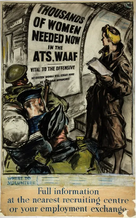 Framed Print : Forces Recruitment - ATS and WAAF, World War II poster, c1939-c1945. Creator: Unknown. Forces Recruitment - ATS and WAAF, World War II poster, c1939-c1945 Framed Print : Forces Recruitment - ATS and WAAF, World War II poster, c1939-c1945. Creator: Unknown. Forces Recruitment - ATS and WAAF, World War II poster, c1939-c1945