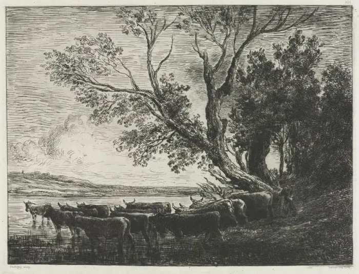Framed Print : The Ford, 1865. Creator: Charles Francois Daubigny (French, 1817-1878);CADART & LUQUET Framed Print : The Ford, 1865. Creator: Charles Francois Daubigny (French, 1817-1878);CADART & LUQUET