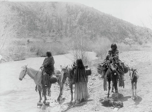At the ford, c1903. Creator: Edward Sheriff Curtis