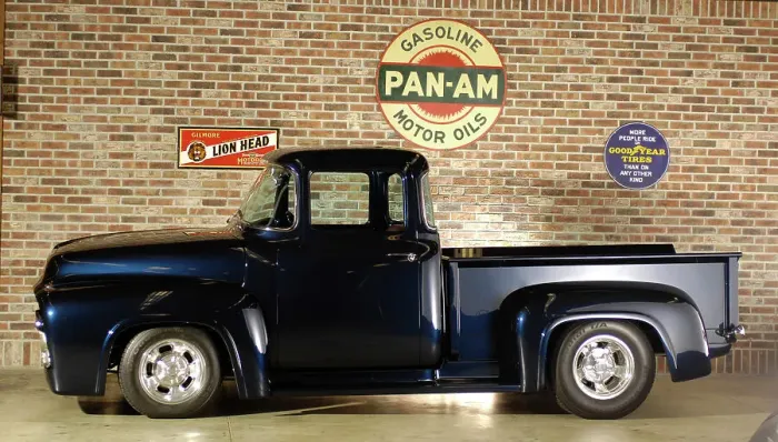 Framed Print : Ford f 100 custom truck 1956. Artist: Simon Clay Framed Print : Ford f 100 custom truck 1956. Artist: Simon Clay