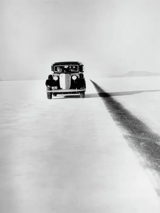 Framed Print : A Ford Lincoln on the Bonneville Salt Flats, Utah, 1935. Creator: Unknown Framed Print : A Ford Lincoln on the Bonneville Salt Flats, Utah, 1935. Creator: Unknown