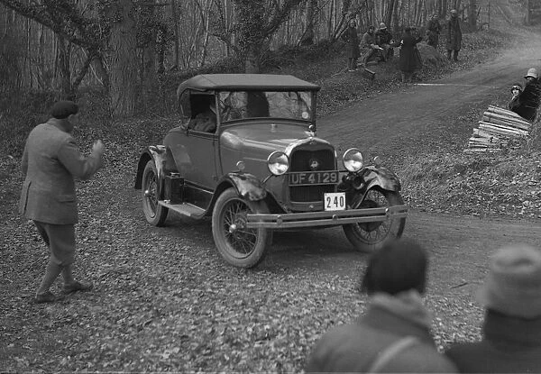 Ford Model A 2-seater of AJ Midgely competing in the Sunbeam Motor Car Club Bognor Trial, 1929