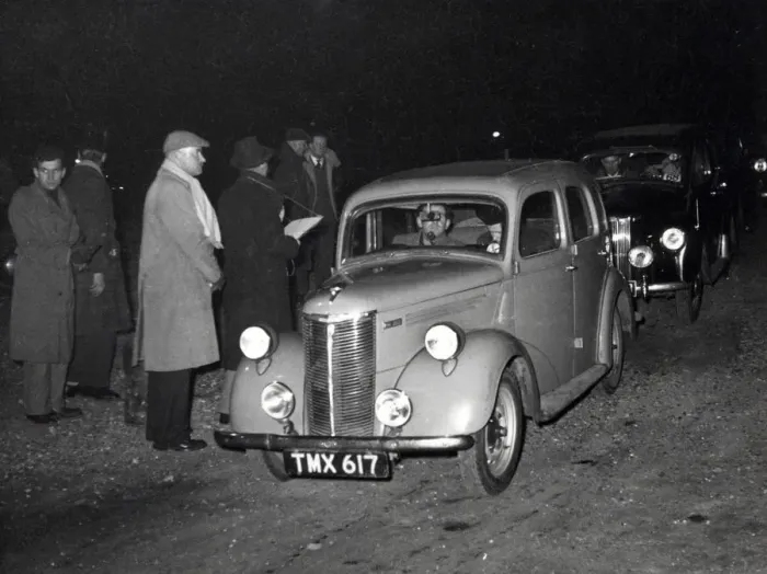 Framed Print : Ford Prefect, 1948 Cats Eyes Rally. Creator: Unknown Framed Print : Ford Prefect, 1948 Cats Eyes Rally. Creator: Unknown