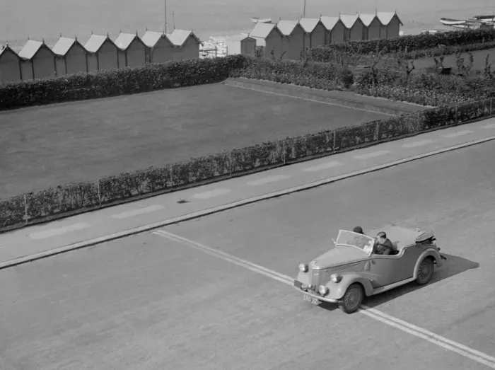 Framed Print : Ford Prefect tourer of JW Whalley competing in the RAC Rally, Madeira Drive, Brighton, 1939 Framed Print : Ford Prefect tourer of JW Whalley competing in the RAC Rally, Madeira Drive, Brighton, 1939