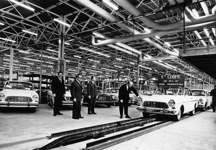 Framed Print : Ford production line, Genk factory, Belgium, early 1960s Framed Print : Ford production line, Genk factory, Belgium, early 1960s