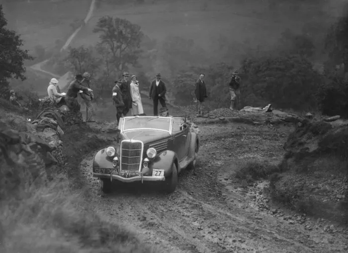 Framed Print : Ford V8 of CAH Cann competing in the MCC Sporting Trial, 1935. Artist: Bill Brunell Framed Print : Ford V8 of CAH Cann competing in the MCC Sporting Trial, 1935. Artist: Bill Brunell