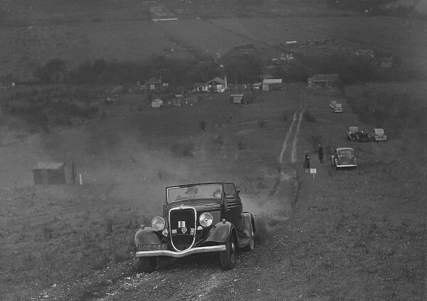 Ford V8 competing in the London Motor Club Coventry Cup Trial, Knatts Hill, Kent, 1938
