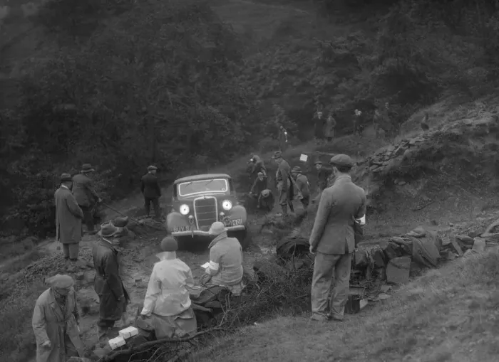 Framed Print : Ford V8 drop head coupe of GM Denton competing in the MCC Sporting Trial, 1935. Artist Framed Print : Ford V8 drop head coupe of GM Denton competing in the MCC Sporting Trial, 1935. Artist