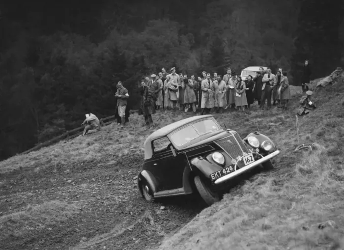 Framed Print : Ford V8 of J Cleland competing in the MCC Edinburgh Trial, Roxburghshire, Scotland, 1938 Framed Print : Ford V8 of J Cleland competing in the MCC Edinburgh Trial, Roxburghshire, Scotland, 1938