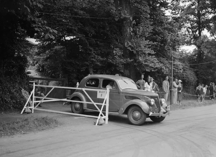 Framed Print : Ford V8 of J Whalley, winner of a bronze award at the MCC Torquay Rally, July 1937 Framed Print : Ford V8 of J Whalley, winner of a bronze award at the MCC Torquay Rally, July 1937