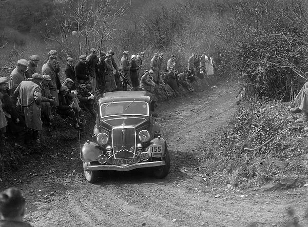 Ford V8 of Major DEM Douglas-Morris competing in the MCC Lands End Trial, 1935. Artist