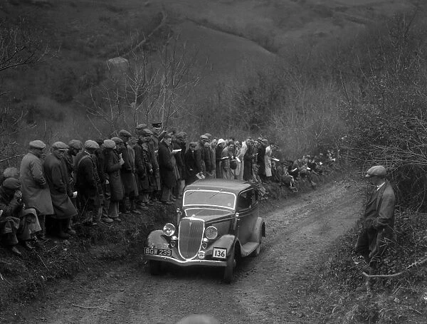 Ford V8 of RG Percival competing in the MCC Lands End Trial, 1935. Artist: Bill Brunell