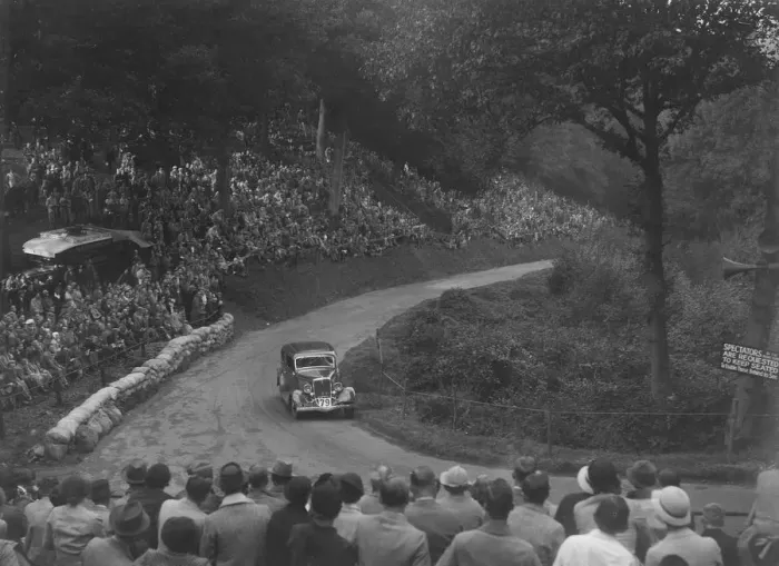 Framed Print : Ford V8 saloon competing in the Shelsley Walsh Hillclimb, Worcestershire, 1935. Artist Framed Print : Ford V8 saloon competing in the Shelsley Walsh Hillclimb, Worcestershire, 1935. Artist