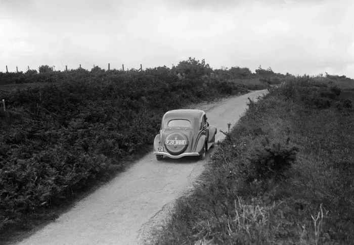 Framed Print : Ford V8 of Viscount Chetwynd competing in the MCC Torquay Rally, 1938. Artist: Bill Brunell Framed Print : Ford V8 of Viscount Chetwynd competing in the MCC Torquay Rally, 1938. Artist: Bill Brunell