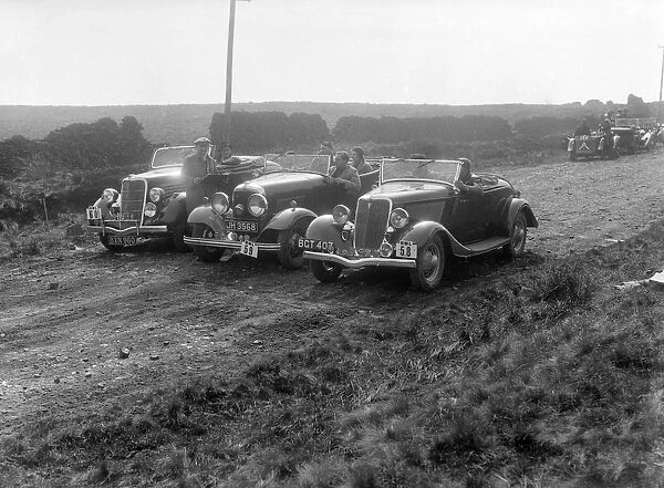 Three Ford V8s at the Sunbac Inter-Club Team Trial, 1935. Artist: Bill Brunell