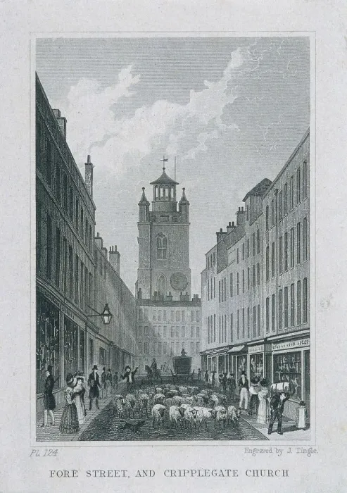 Framed Print : Fore Street, London, 1830. Artist: James Tingle Framed Print : Fore Street, London, 1830. Artist: James Tingle