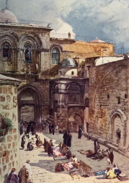 Framed Print : The Forecourt of the Church of the Holy Sepulchre, 1902. Creator: John Fulleylove Framed Print : The Forecourt of the Church of the Holy Sepulchre, 1902. Creator: John Fulleylove