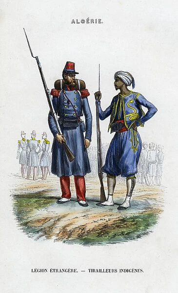 Foreign legionnaire and native sharpshooter; French Army in Algeria
